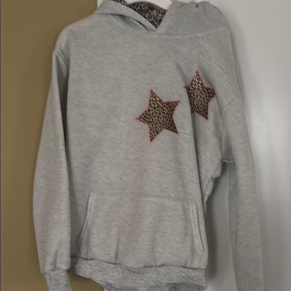 Gray Star Pattern Kids Hoodie